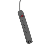 FabCordz 4 ft. L 4 outlets Surge Protector Gray 990 J