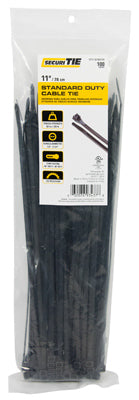 Standard Duty Cable Tie, UV Black, 11-In., 100-Pk.