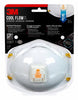 3M Cool Flow N95 Sanding and Fiberglass Cup Disposable Respirator Pro-Series Valved White 1 pk (Pack of 12)