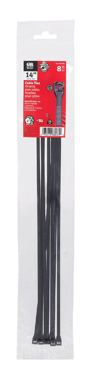 Gardner Bender 14 in. L Black Cable Tie 8 pk