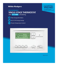 White Rodgers Heating and Cooling Push Buttons Programmable Thermostat