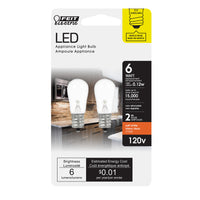 Feit Electric S6 E12 (Candelabra) LED Bulb Soft White 6 Watt Equivalence 2 pk