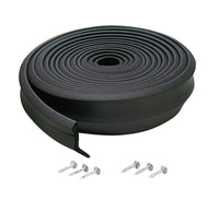 M-D Black Rubber Door Set Seal For Garage Doors 16 ft. L X 1 in.