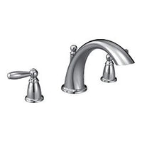 Chrome two-handle low arc roman tub faucet