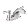 Moen Banbury Brushed Nickel Centerset Bathroom Sink Faucet 4 in.