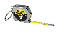 Stanley PowerLock 3 ft. L X 0.25 in. W Keychain Tape Measure 1 pk (Pack of 6)