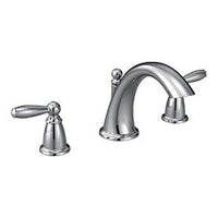 Chrome two-handle low arc roman tub faucet