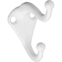 V160 Coat & Hat Hook - White 2/pk