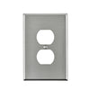 Leviton Silver 1 gang Stainless Steel Duplex Oversized Wall Plate 1 pk