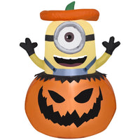 Gemmy Minion Stuart in Jack-O'-Lantern Inflatable