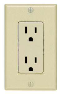 Leviton Decora 15 amps 125 V Ivory Outlet 5-15R 1 pk