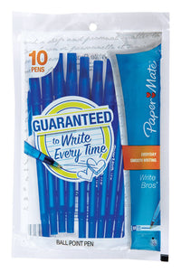 Papermate Write Bros Blue Ball Point Pen 10 pk