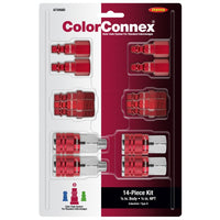 Legacy ColorConnex Aluminum/Steel Air Coupler and Plug Set 1/4 in. 14 pc