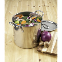 McSunley Stainless Steel Stock Pot 10 in. 12 qt Silver