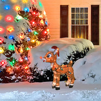 24" Rudolph 3D Pre-Lit Yard Art Standing Rudolph With C9 Lights