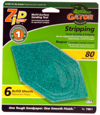 Gator Zip Sander 6 in. L X 3 in. W 80 Grit Aluminum Oxide Sanding Sheet 6 pk