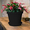 Bloem Terra Black Plastic UV-Resistant Tapered Planter 8.5 H x 10 Dia. in.