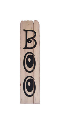 Celebrations  Boo Wood Standing Decor  Halloween Decoration  41.93 in. H x .47 in. W 1 pk