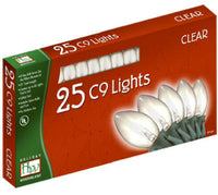 Christmas Lights Set, Clear, C9 Bulbs, 25-Ct.