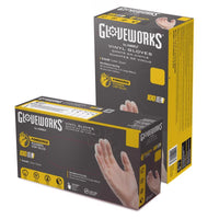 Gloveworks Vinyl Disposable Gloves Small Clear Powdered 100 pk