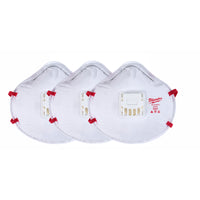 Milwaukee  N95  Multi-Purpose  Respirator Mask  Valved White  3 pk