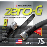 Teknor Apex Zero-G 5/8 in. D X 75 ft. L Heavy Duty Commercial Grade Expandable Garden Hose Black