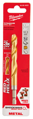 Milwaukee Shockwave 13/32 in. X 4.8 in. L Titanium Red Helix Drill Bit 1 pc