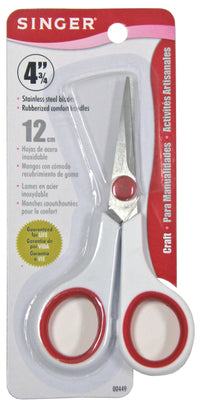 Singer 00449 4-3/4 Red & White Stainless Steel Craft Scissors