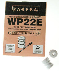 Zareba WP22E Wood Post Insulator With Nails (Pack of 25)