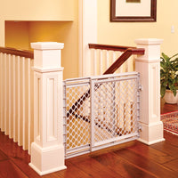 North States Plastic White Easy Install Stairway Gate 27 H x 25 to 42 W in.