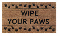 Coir Door Mat, Wipe Your Paws, 18 x 30-In.