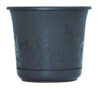 Bloem 6 in. H X 6 in. D Resin Planter Charcoal