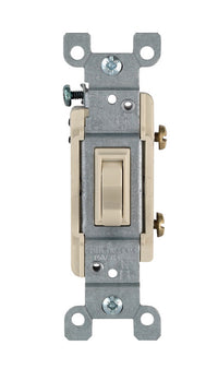 Leviton Heavy-Duty 15 amps Single Pole Toggle Switch Ivory 1 pk