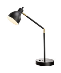 Living Accents  19 in. Matte  Black  Desk Lamp