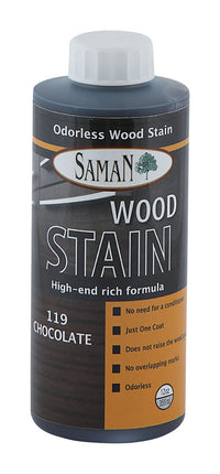 Saman Semi-Transparent Chocolate Water-Based Wood Stain 12 oz (Pack of 12).