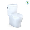 TOTO® Aquia IV® Cube Two-Piece Elongated Dual Flush 1.28 and 0.8 GPF Universal Height Toilet with CEFIONTECT®, WASHLET®+ Ready, Cotton White - MS436124CEMFG#01