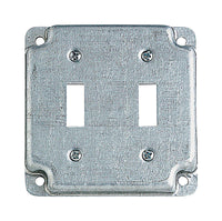 Steel City Square Steel 2 gang Toggle Switch Cover