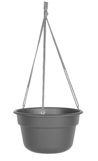 Bloem  6.8 in. H x 12.4 in. Dia. Resin  Hanging Basket  Charcoal