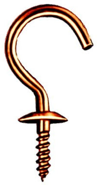 Hindley 11931 1-7/8 Solid Brass Cup Hooks (Pack of 50)