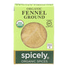 Spicely Organics - Organic Fennel - Ground - Case of 6 - 0.5 oz.