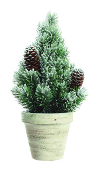 Decoris  Frosted Tree in Pot  Christmas Decoration  Green  PE  1 pk