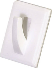 Utility Hook, Adhesive, White Plastic, 6-Pk. (Pack of 5)