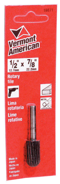 Vermont American 1/2 in.   D X 7/8 in.   L Rotary File Cylindrical with Round End 1 pc