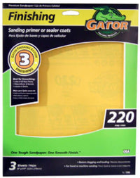 Sandpaper Sheet, 220-Grit, 9 x 11-In., 3-Pk.