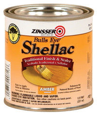 Zinsser Bulls Eye Gloss Amber Water-Based Shellac Finish and Sealer 0.5 pt