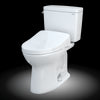 TOTO® Drake® WASHLET®+ Two-Piece Elongated 1.6 GPF TORNADO FLUSH® Toilet with Auto Flush, Cotton White - MW7763046CSGA#01