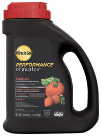 Miracle Gro 3005510 2.5 Lb Performance Organics Edibles Plant Nutrition Granules 7-6-9