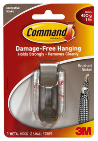 Command Hook Holds 1 Lb Small Brushed Nickel