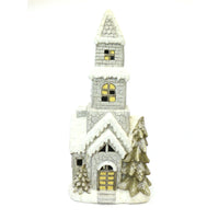 Alpine LED Musical Snow Covered Church Yard Decor