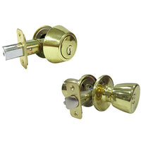 Combination Lockset, Polished Brass (Pack of 3)